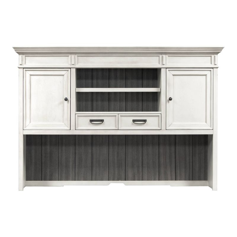 Hartford Hutch White - Martin Furniture: Vintage Finish, No Assembly, Office Hutch Tops