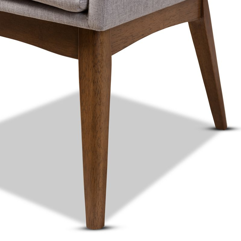 Set of 2 Nexus Mid Century Modern Walnut Dining Armchair with Cushion - Baxton Studio