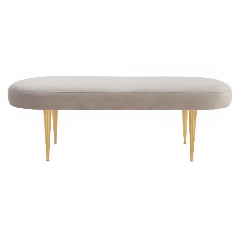 Corinne Oval Bench - SFV4704 - Pale Taupe/Gold - Safavieh Couture