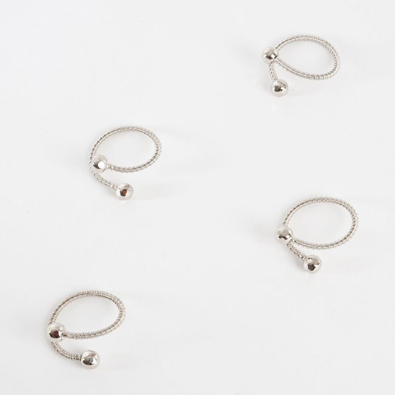 Saro Lifestyle Tiffany Napkin Ring, Silver (Set of 4)