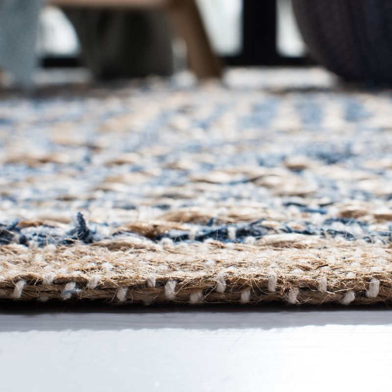 Cape Cod CAP353 Hand Woven Area Rug - Natural/Blue - 4'x4' - Safavieh.