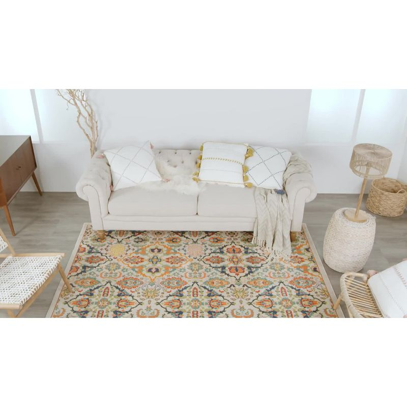 Nourison Allur Boho Indoor Area Rug Turquoise Ivory 9' x 12'