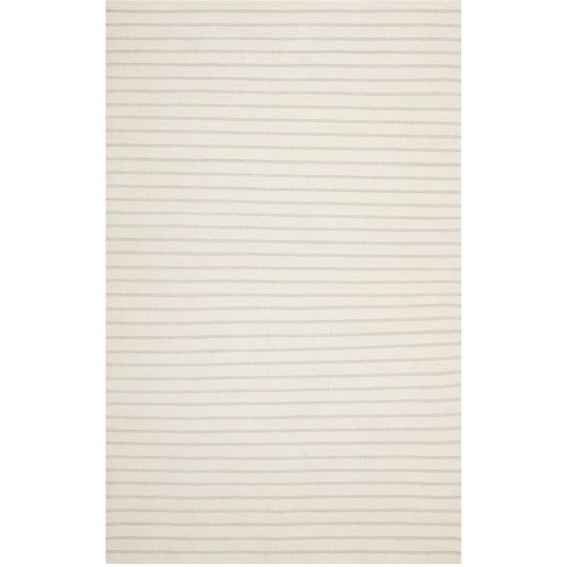 Dhurries DHU313 Hand Woven Flat Weave Indoor Area Rug - White - 5'x8' - Safavieh