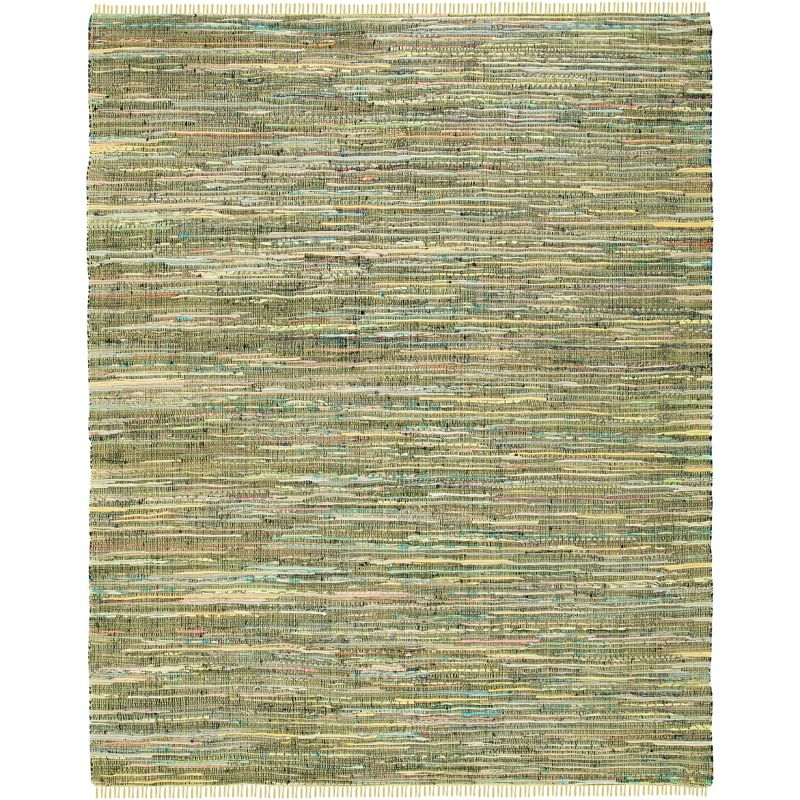 Rag Rug RAR127 Hand Woven Indoor Area Rug - 6'x9' - Light Green/Multi - Safavieh