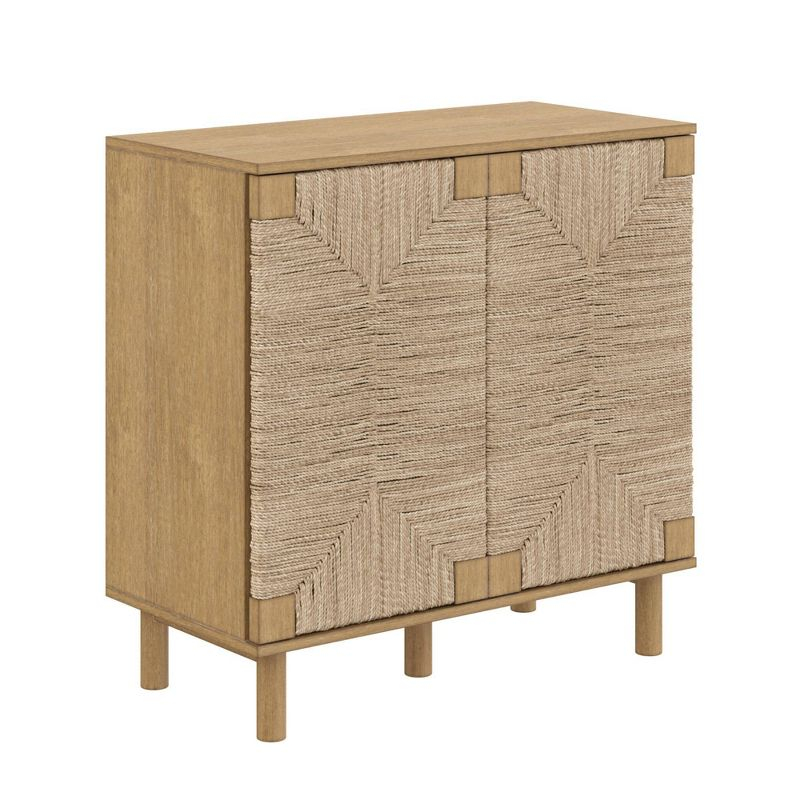 Nathan James Set of 2 Beacon Seagrass Console Table with Doors Brown