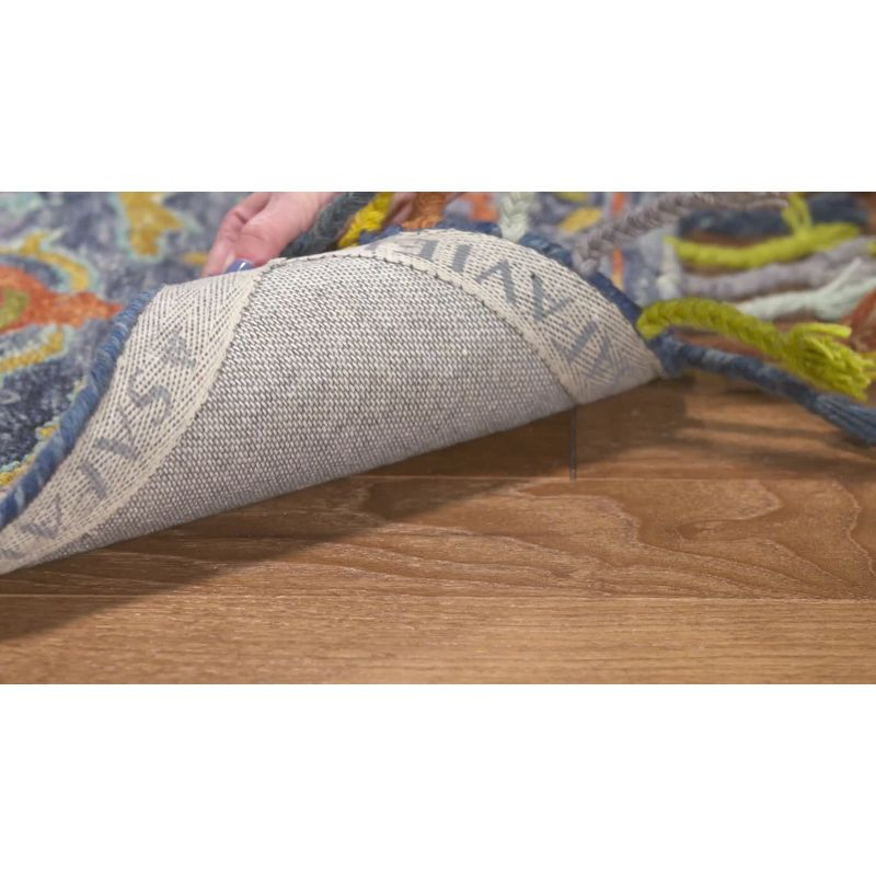 Aspen APN116 Hand Tufted Area Rug - Blue/Rust - 7' X 7' Square - Safavieh.