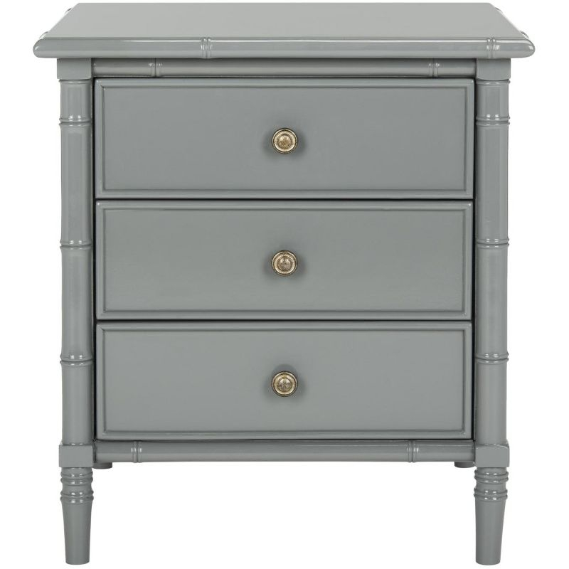 Mina 3 Drawer Nightstand - NST3500 - Grey/Gold - Safavieh