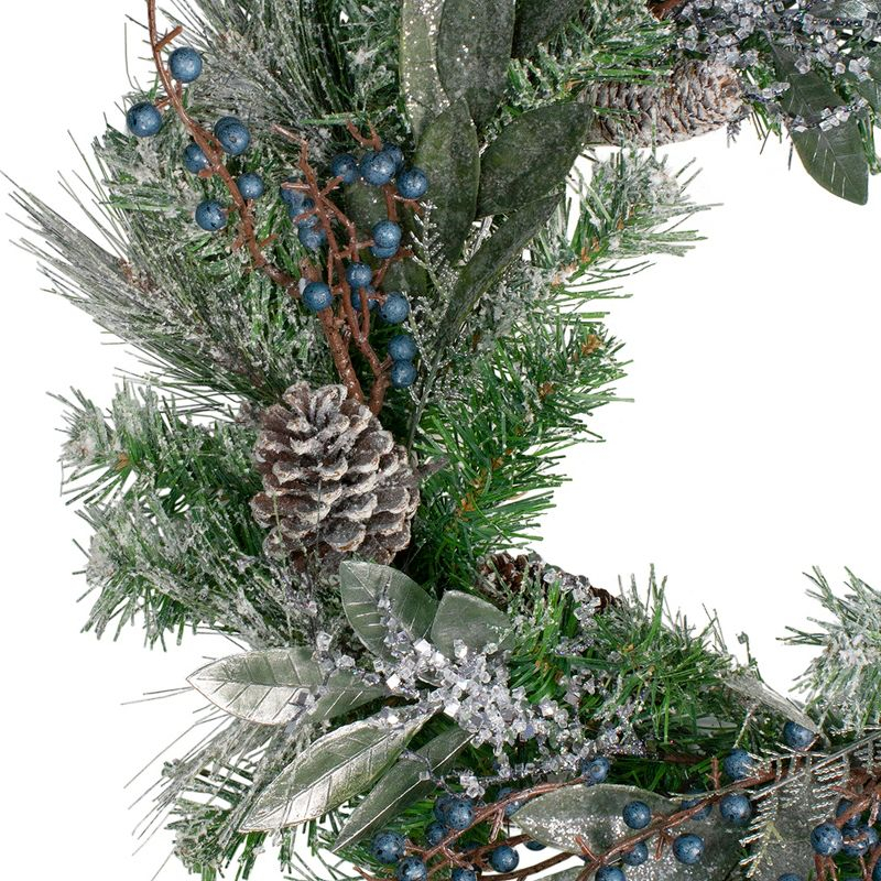 Northlight Seasonal Mixed Pine and Blueberries Artificial Christmas Wreath -24-Inch Unlit
