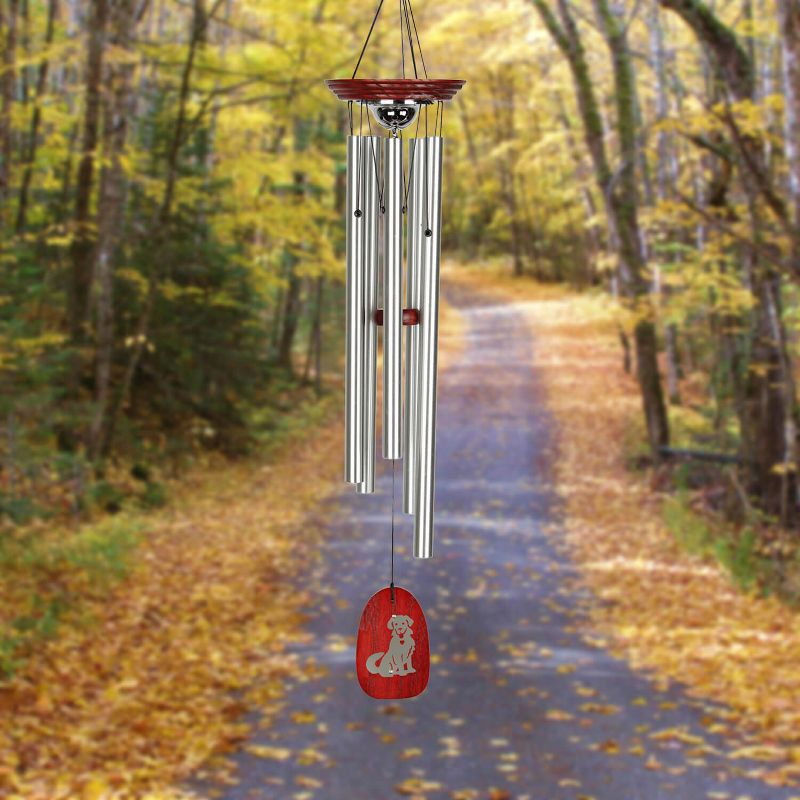 Woodstock Windchimes Pet Memorial Chime Dog, Wind Chimes For Outside, Wind Chimes For Garden, Patio, and Outdoor Decor, 24"L