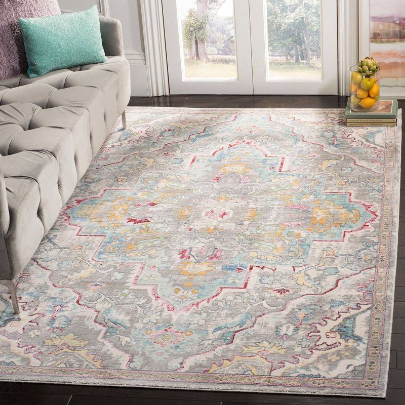 Mystique MYS921 Power Loomed Accent Rug - Grey/Light Blue - 3'x5' - Safavieh.