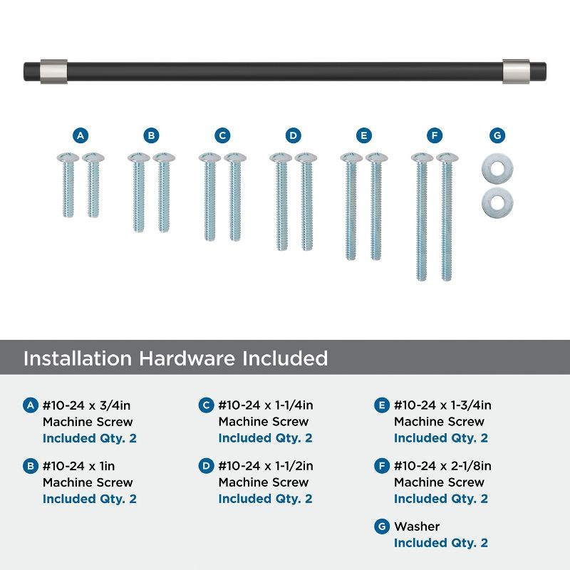 Amerock Mergence 18 inch (457mm) Center-to-Center Matte Black/Polished Nickel Appliance Pull