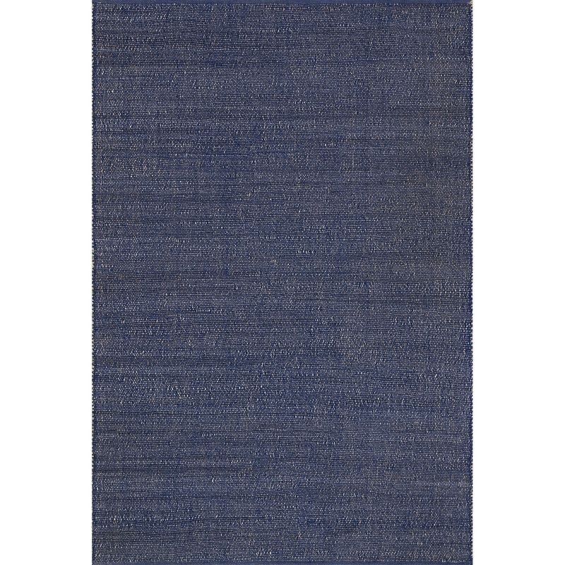 Nuloom 5x8 Elfriede Jute & Cotton Hand Woven Indoor Area Rug, Blue, Solid Rustic Farmhouse Style Natural Fiber Bedroom, Living Room,