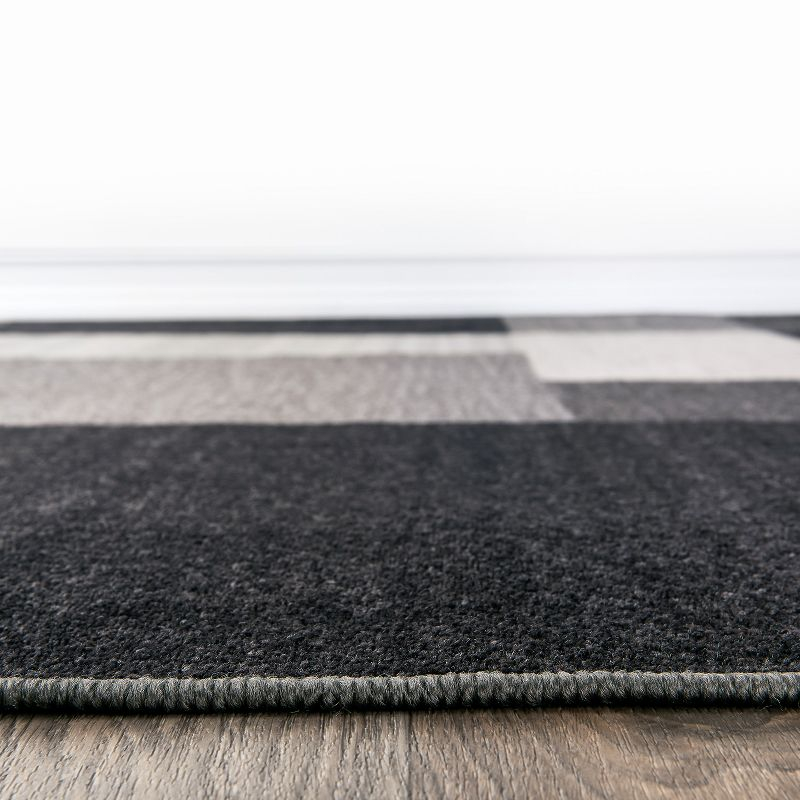 World Rug Gallery Modern Boxes Design Non-slip (Non-skid) Area Rug - Gray 2'7"x4'