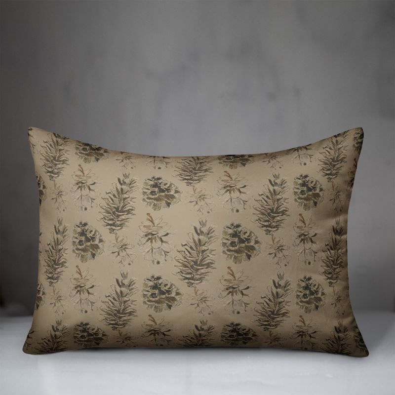Creative Products Pine Cones on Brown 20 x 14 Spun Poly Pillow