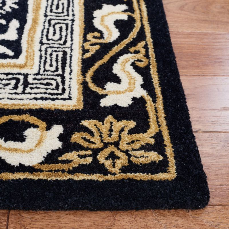 Antiquity AT860 Hand Tufted Indoor Area Rug - Black/Ivory - 6'x6' - Safavieh