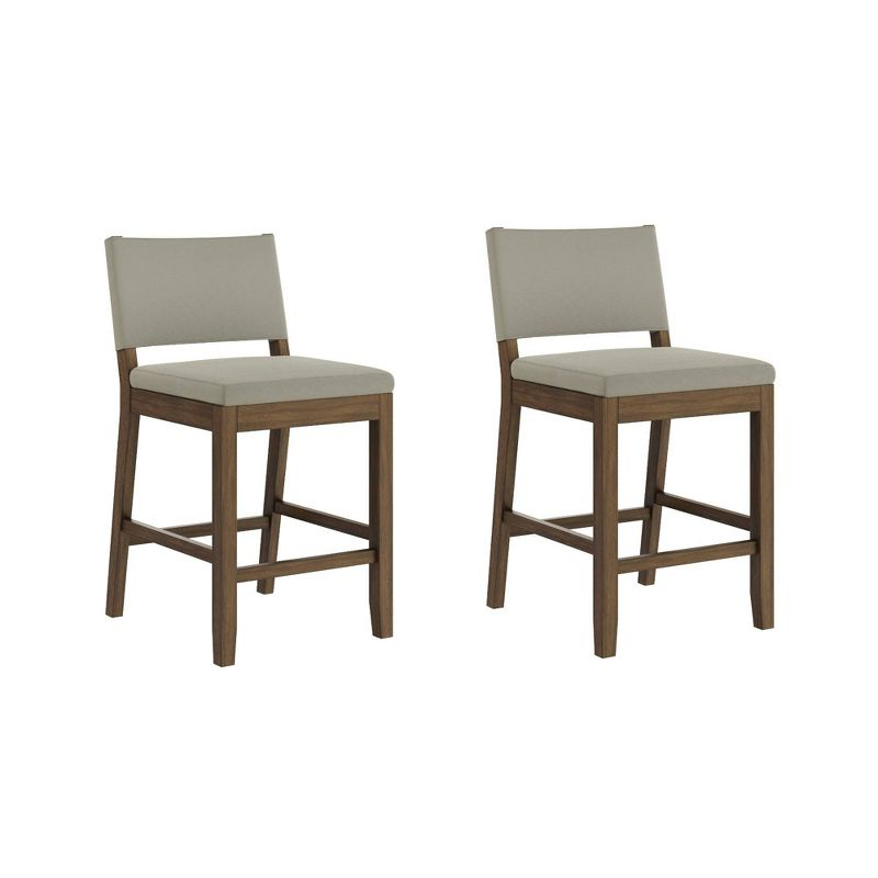 Nathan James Linus Set of 2 Counter Height Barstools Gray