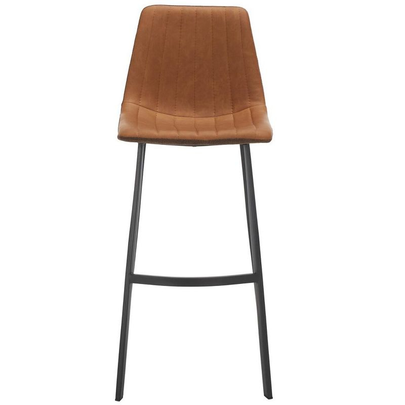 Rhyatte Bar Stool  - BST3018 - Cognac/Black - Safavieh