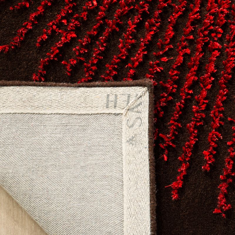 Soho SOH655 Hand Tufted Indoor Area Rug - Brown/Red - 6'x6' - Safavieh