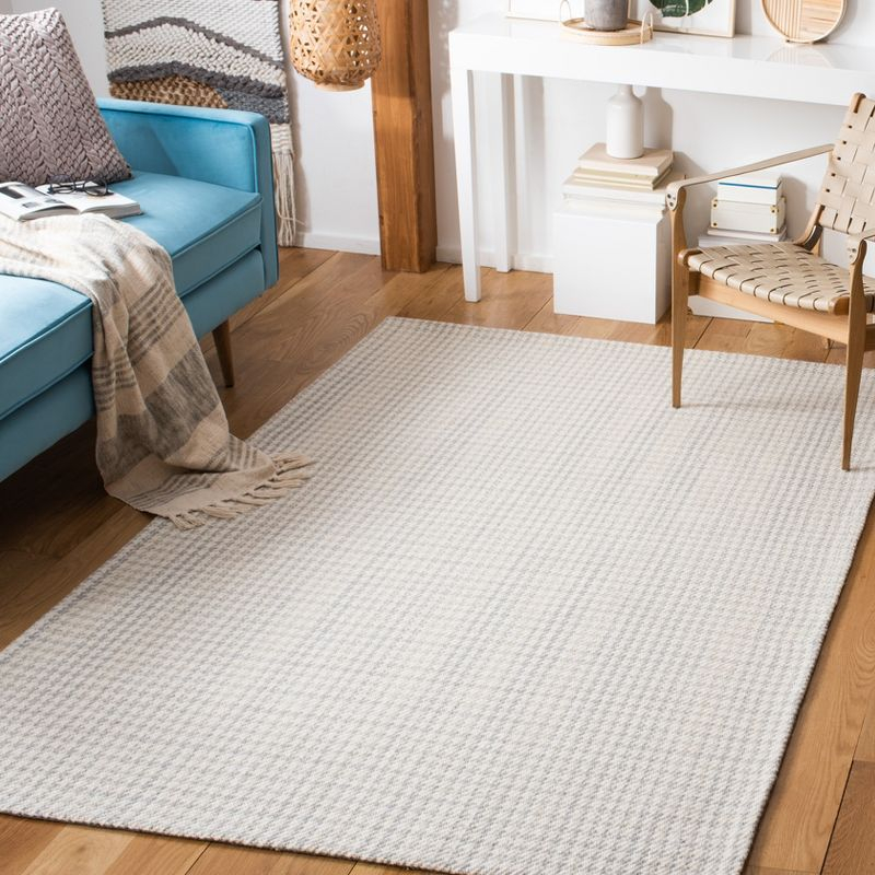 Marbella MRB319 Hand Woven Indoor Area Rug - Grey/Ivory - 6'x6' - Safavieh