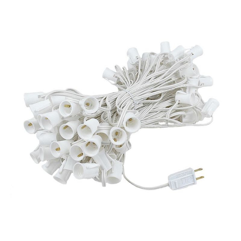 Novelty Lights 100 Feet Clear G50 Globe Outdoor Patio String Lights, White Wire