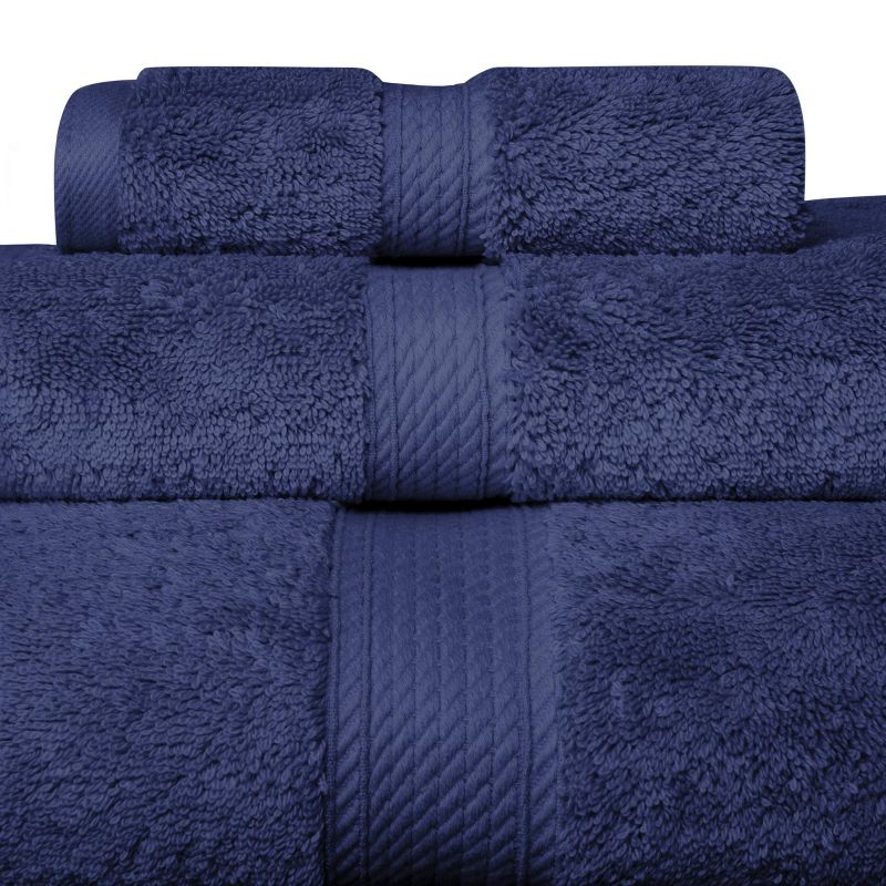 Luxury Cotton Heavyweight Ultra-Plush 3 Piece Towel Set, Navy Blue - Blue Nile Mills