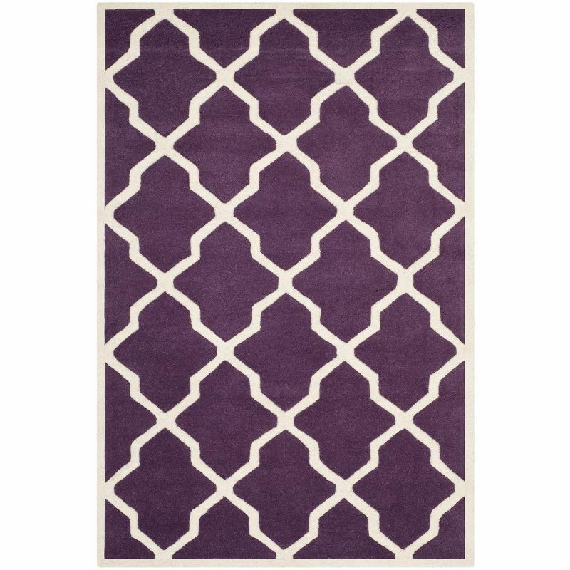 Chatham CHT735 Hand Tufted Accent Rug Purple / Ivory 3' X 5' - Safavieh.