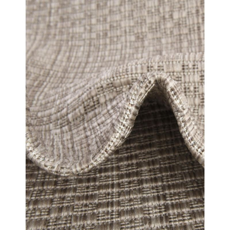 Unique Loom 4' 1 x 6' 1 Rectangle Indoor/Outdoor Solid Beige Area Rug