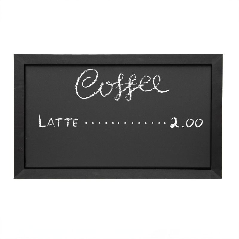 Sunnydaze Large Magnetic Chalkboard for Wall with Pine Frame and Chalk and Eraser - 36" x 24" - Black