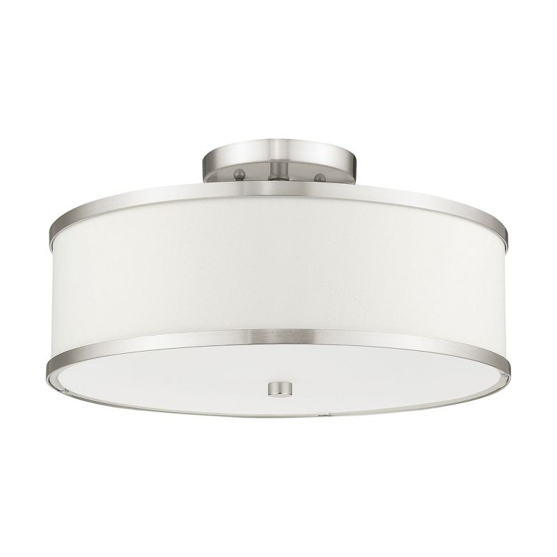 Livex Lighting Park Ridge 3 - Light Semi-Flush Mount in  Brushed Nickel