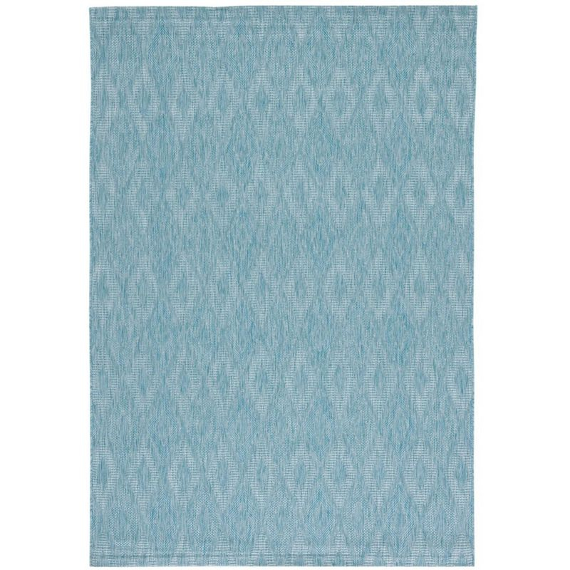 Courtyard CY8522 Power Loomed Indoor and Outdoor Accent Rug - Aqua/Aqua - 2'7"x5' - Safavieh