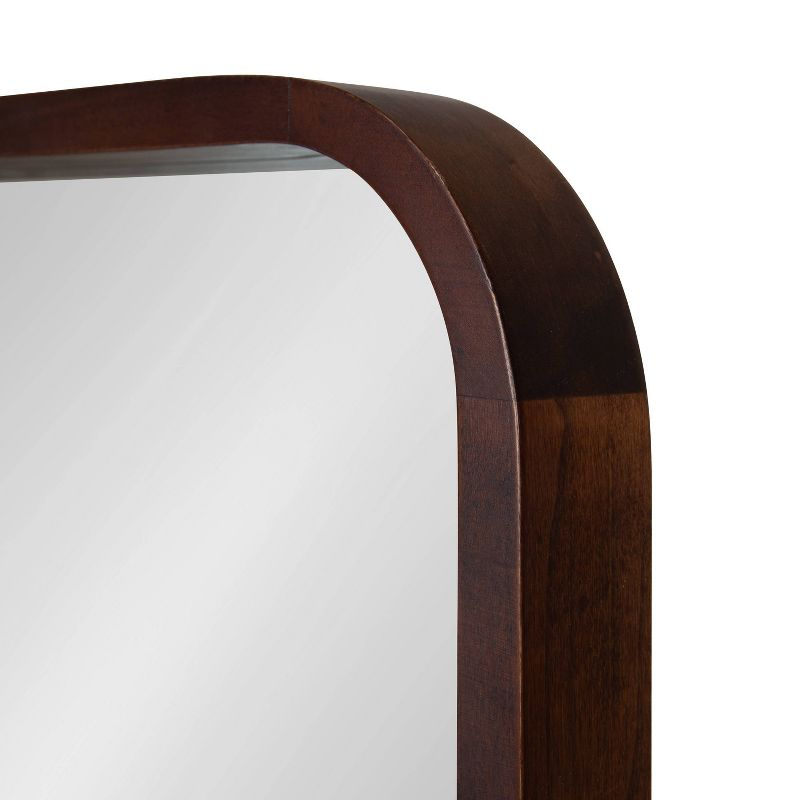 Kate & Laurel All Things Decor 20" x 30" Hutton Wood Framed Radius Rectangle Decorative Wall Mirror Walnut Brown : Poplar, No Assembly