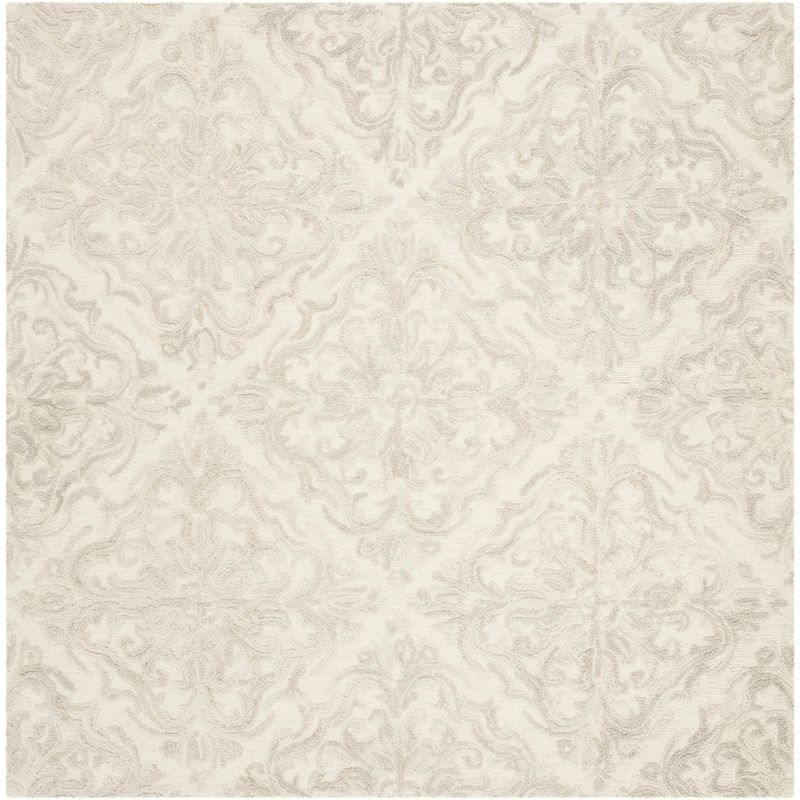 Blossom BLM103 Hand Tufted Area Rug - Ivory/Grey - 8'x8' - Safavieh.