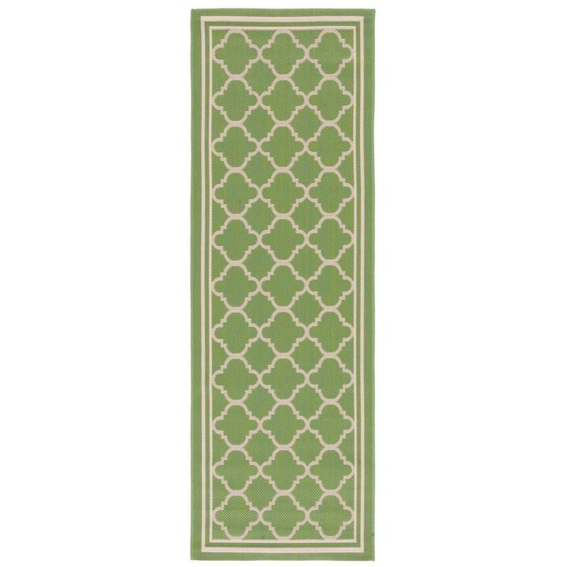 Courtyard CY6918 Power Loomed Indoor/Outdoor Runner Rug - Green/Beige - 2'3"x16' - Safavieh.