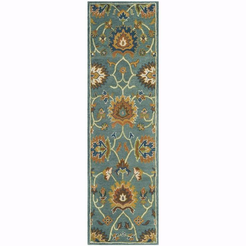 Heritage HG651 Handmade Runner Rug - 2'3"x6' - Light Blue - Safavieh