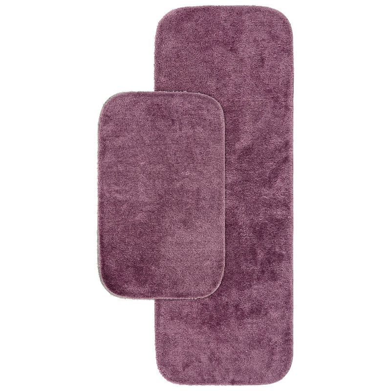 2pc Traditional Nylon Washable Bathroom Rug Set Purple - Garland Rug: Machine Made, Tufted, Latex Backing