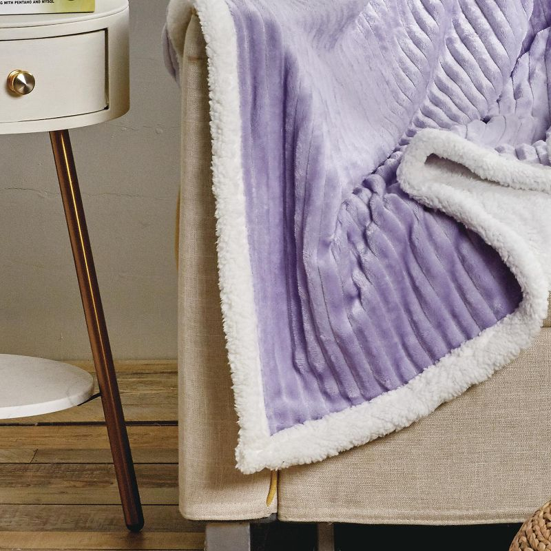 Plazatex Corduroy All Season Decorative Throw Blanket 50" x 60" Lilac