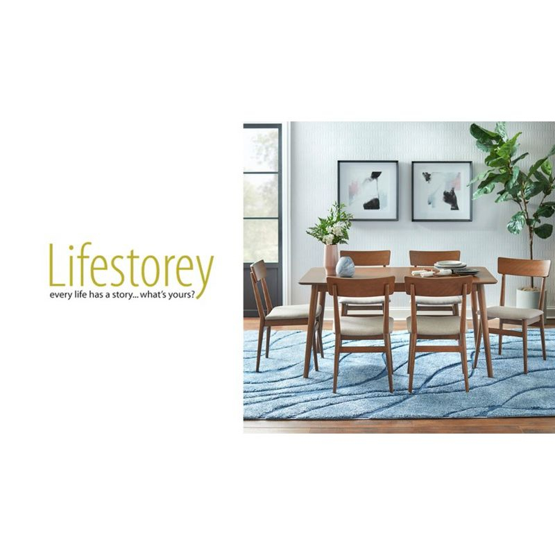 Lifestorey 5pc Newington Mid-Century Modern Rectangular Dining Set Walnut/Mocha