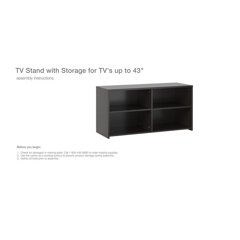 Storage TV Stand for TVs up to 43" Black - Room Essentials™