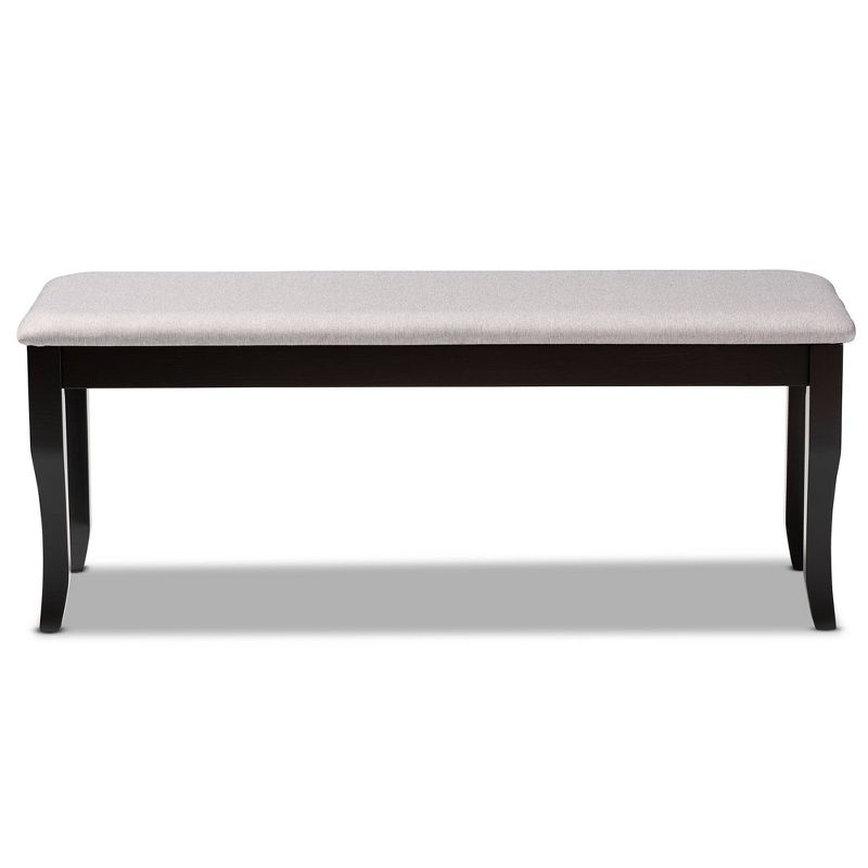 Cornelie Fabric Upholstered Wood Dining Bench Gray/Dark Brown - Baxton Studio