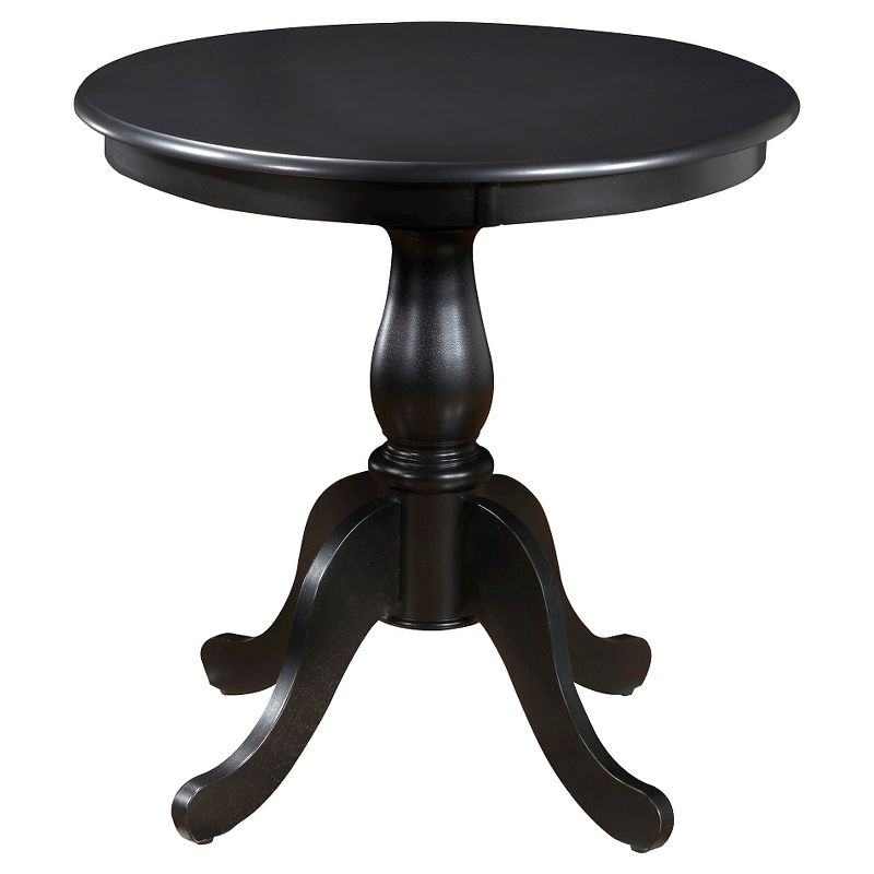 Carolina Living 30" Salem Round Pedestal Dining Table Black: Rubberwood, MDF, Non-Extension