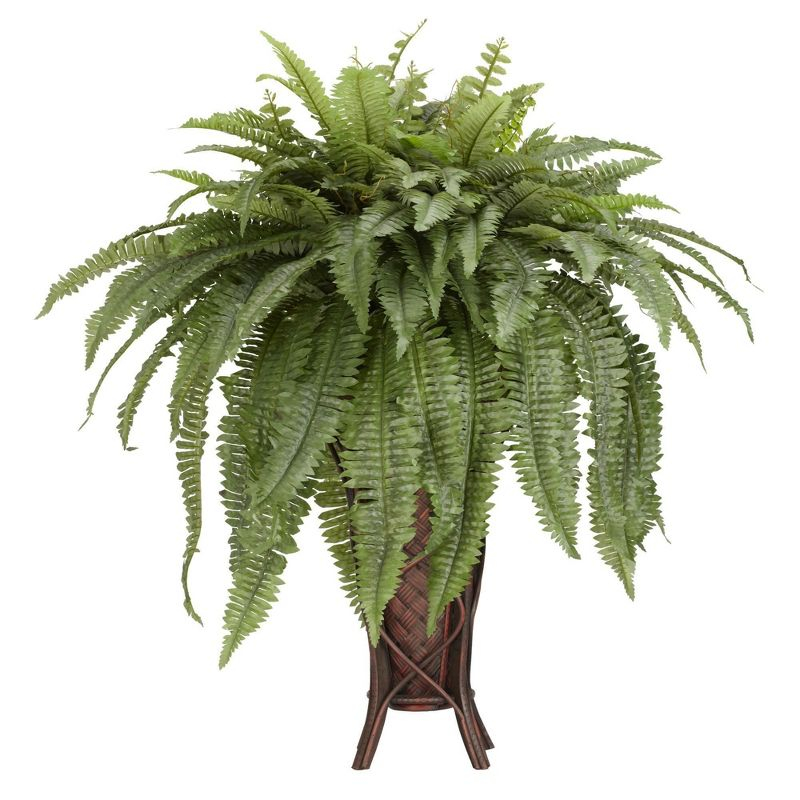 Nearly Natural Boston Fern with Stand Artificial Plant