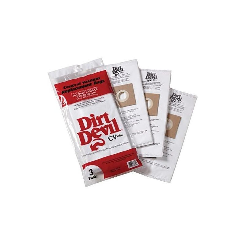 Dirt Devil Central Vacuum Cleaner HP, CV950,CV1500 Vacuum Bags 3 Pk Part # 7767-W, 9597
