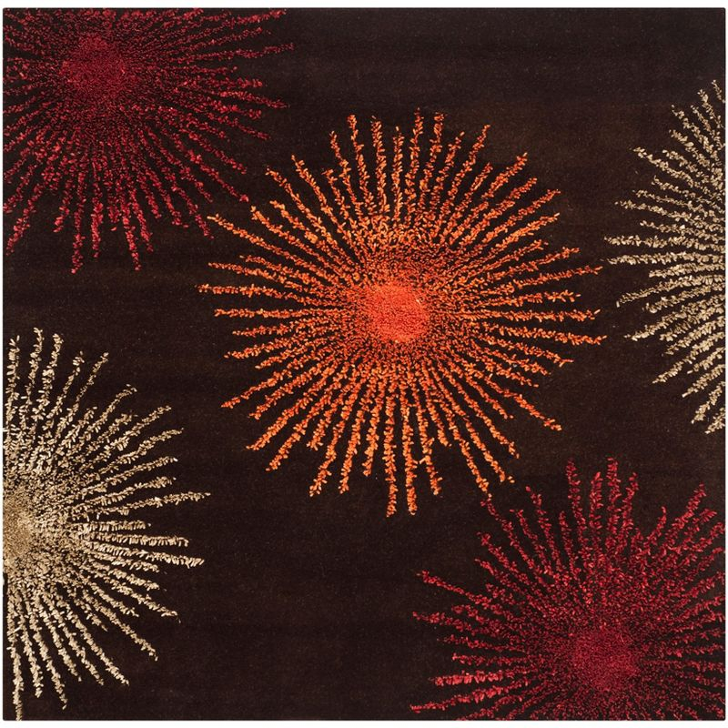 Soho SOH655 Hand Tufted Area Rug - Brown/Red - 8'x8' - Safavieh.