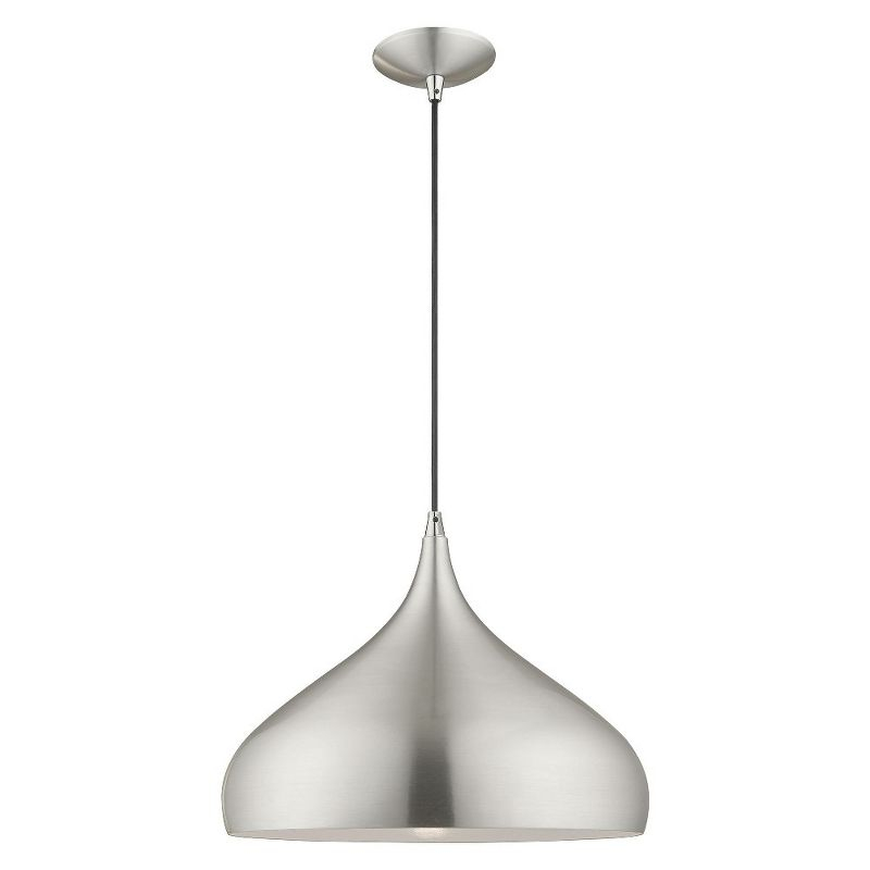 Livex Lighting Metal Shade 1 - Light Chandelier in  Brushed Aluminum