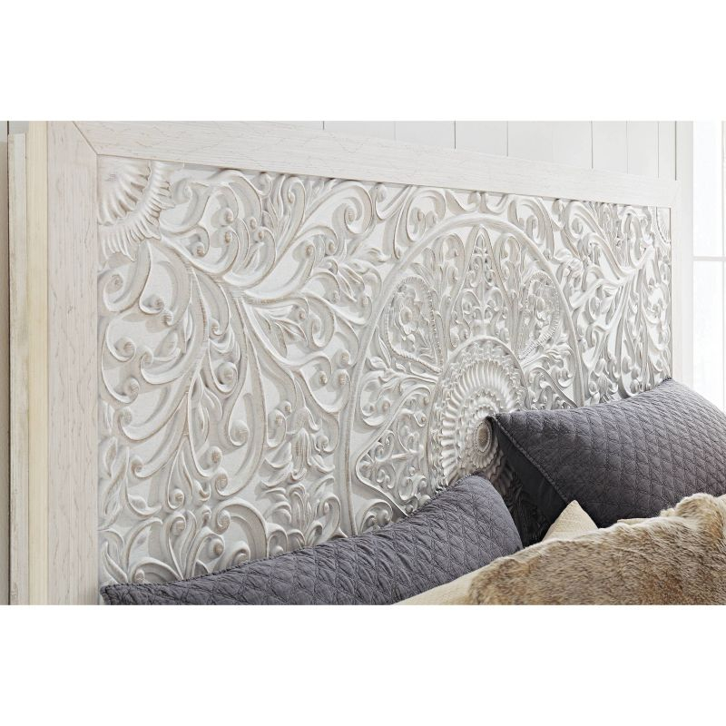 King Paxberry Panel Headboard White - Signature Design by Ashley: Traditional Style, Adjustable Height, Laminate Finish
