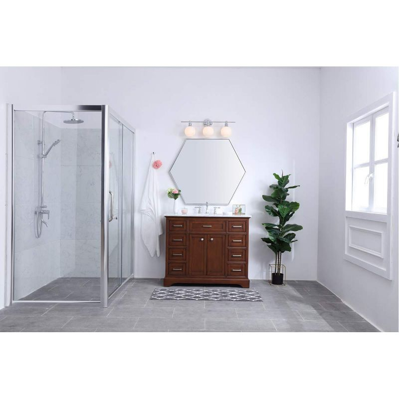Elegant Lighting Collier 3 light Chrome and Frosted white glass Wall sconce