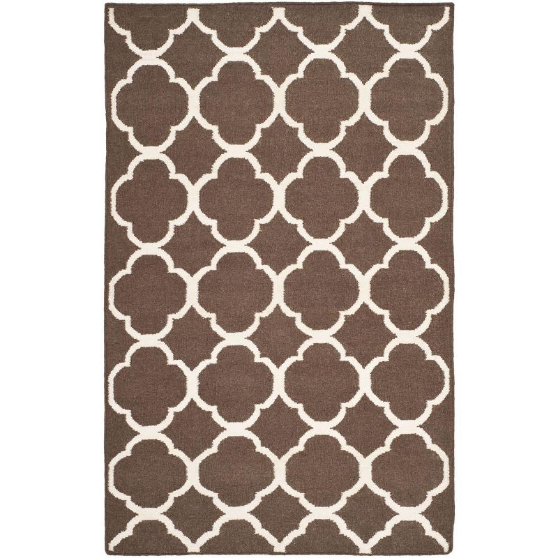Dhurries DHU627 Hand Woven Flat Weave Accent Rug Navy / Ivory 3' X 5' - Safavieh.