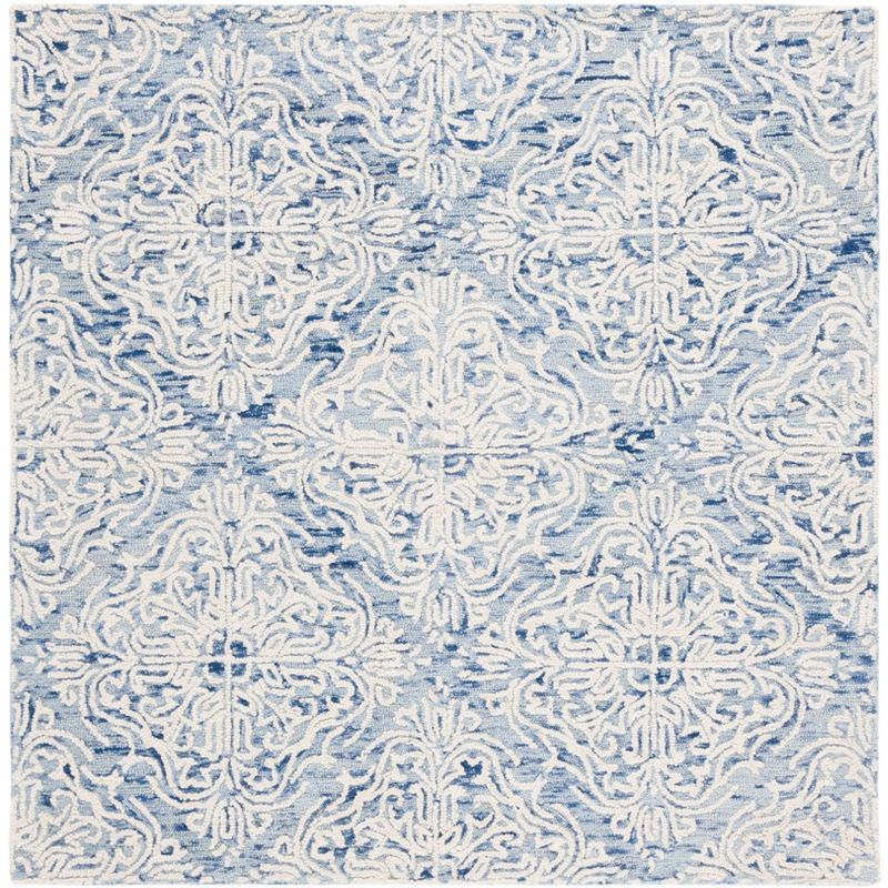 Blossom BLM103 Hand Tufted Area Rug - Blue/Ivory - 4'x4' - Safavieh.