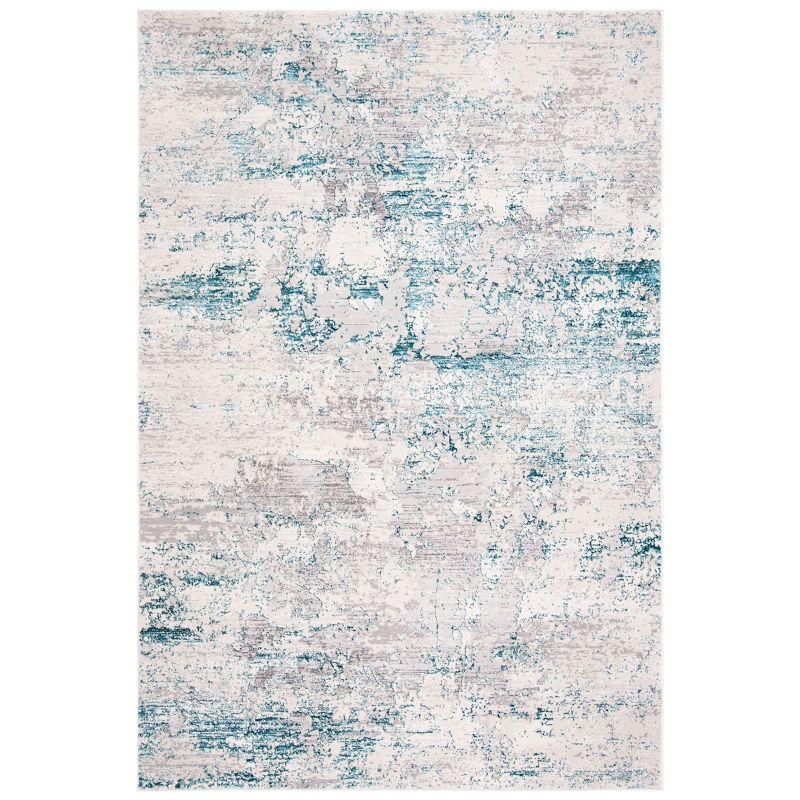 Amalfi AMF572 Power Loomed Area Rug - Cream/Turquoise - 5'3"x7'6" - Safavieh.