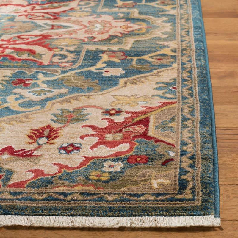 Kashan KSN304 Power Loomed Accent Rug - Blue/Beige - 3'3"x4'10" - Safavieh.